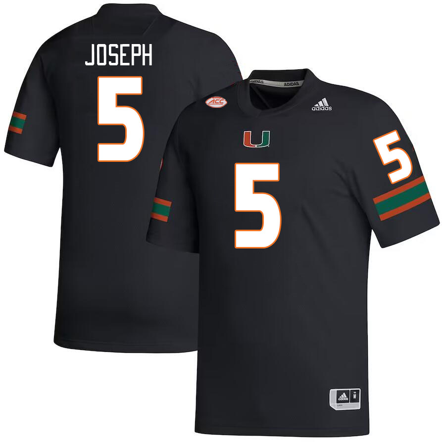 #5 Ray Ray Joseph Miami Hurricanes Jerseys Football Stitched-Black